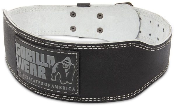 Leather padded belt (10cm), Black/Gray